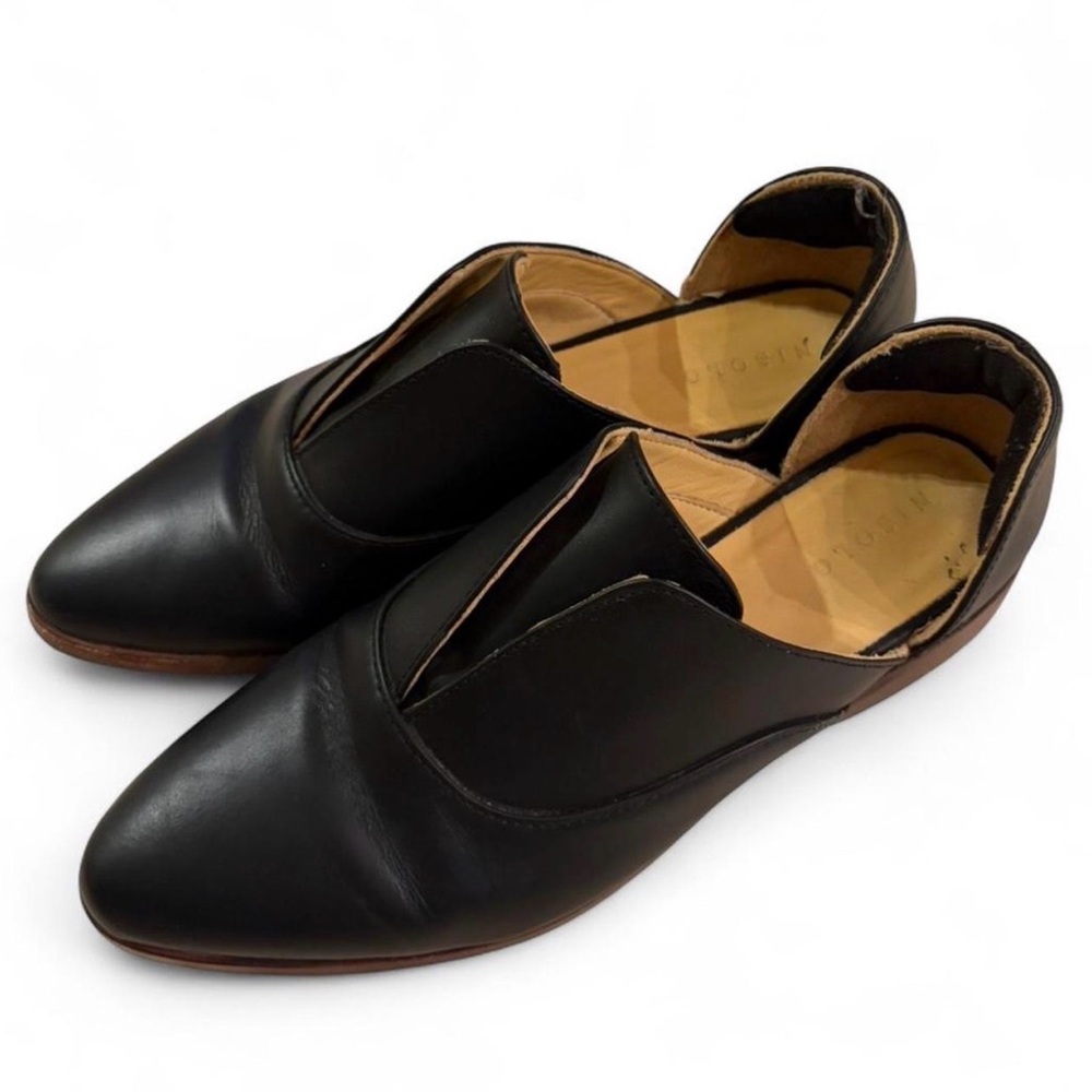 Nisolo Black Leather Slip-On Oxford Loafers
